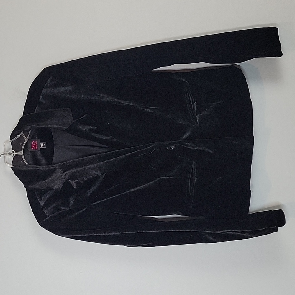 2b BEBE black velvet velour one button blazer Medium